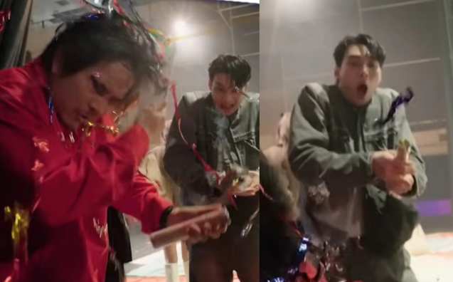 目錄影會發生爆炸意外？黃偉晉誤觸拉炮炸到楊銘威　當場嚇壞全場