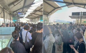 桃園機捷一早列車故障！通勤族塞爆月台叫苦　近期機捷、台鐵延誤事件一次看（圖／Threads貼文@thirdlittle）