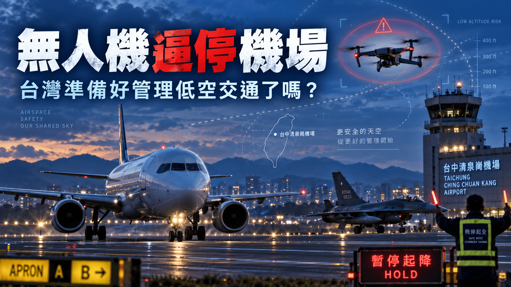 一架無人機讓軍機、民航機全部暫停起降:當無人機越來越普及,台灣準備好管理「低空交通」了嗎?