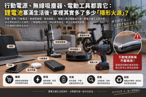 鋰電池塞滿家裡安全嗎？行動電源膨脹、充電與起火風險一次看