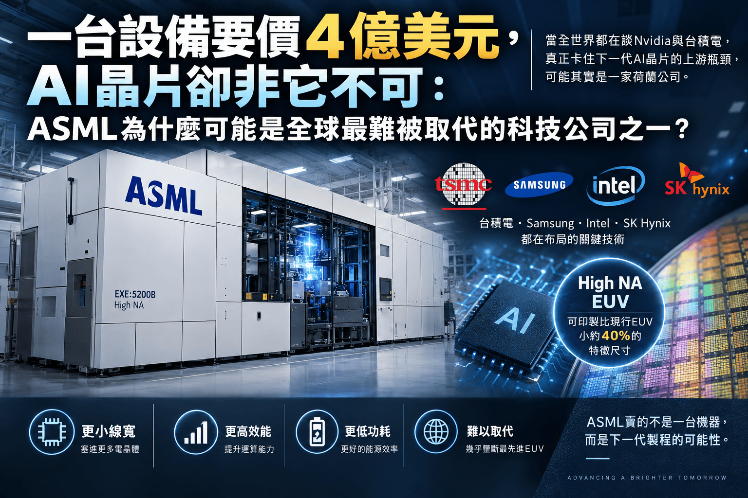 一台設備要價4億美元,AI晶片卻非它不可:ASML為什麼可能是全球最難被取代的科技公司之一?
