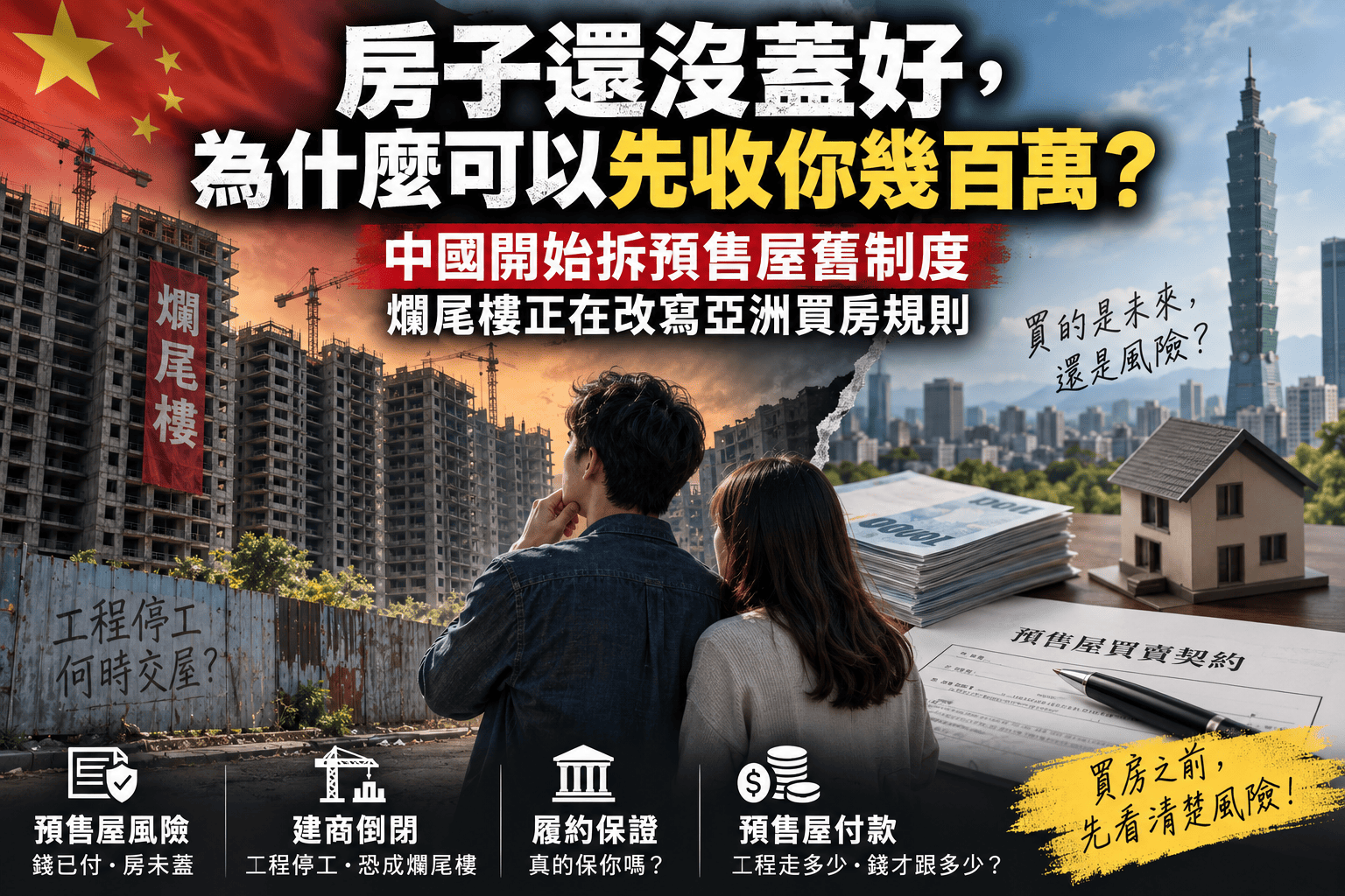 房子還沒蓋好,為什麼可以先收你幾百萬?中國開始拆預售屋舊制度,爛尾樓正在改寫亞洲買房規則