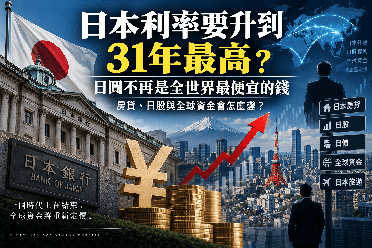 日本利率要升到31年最高:日圓不再是全世界最便宜的錢,房貸、日股與全球資金會怎麼變?