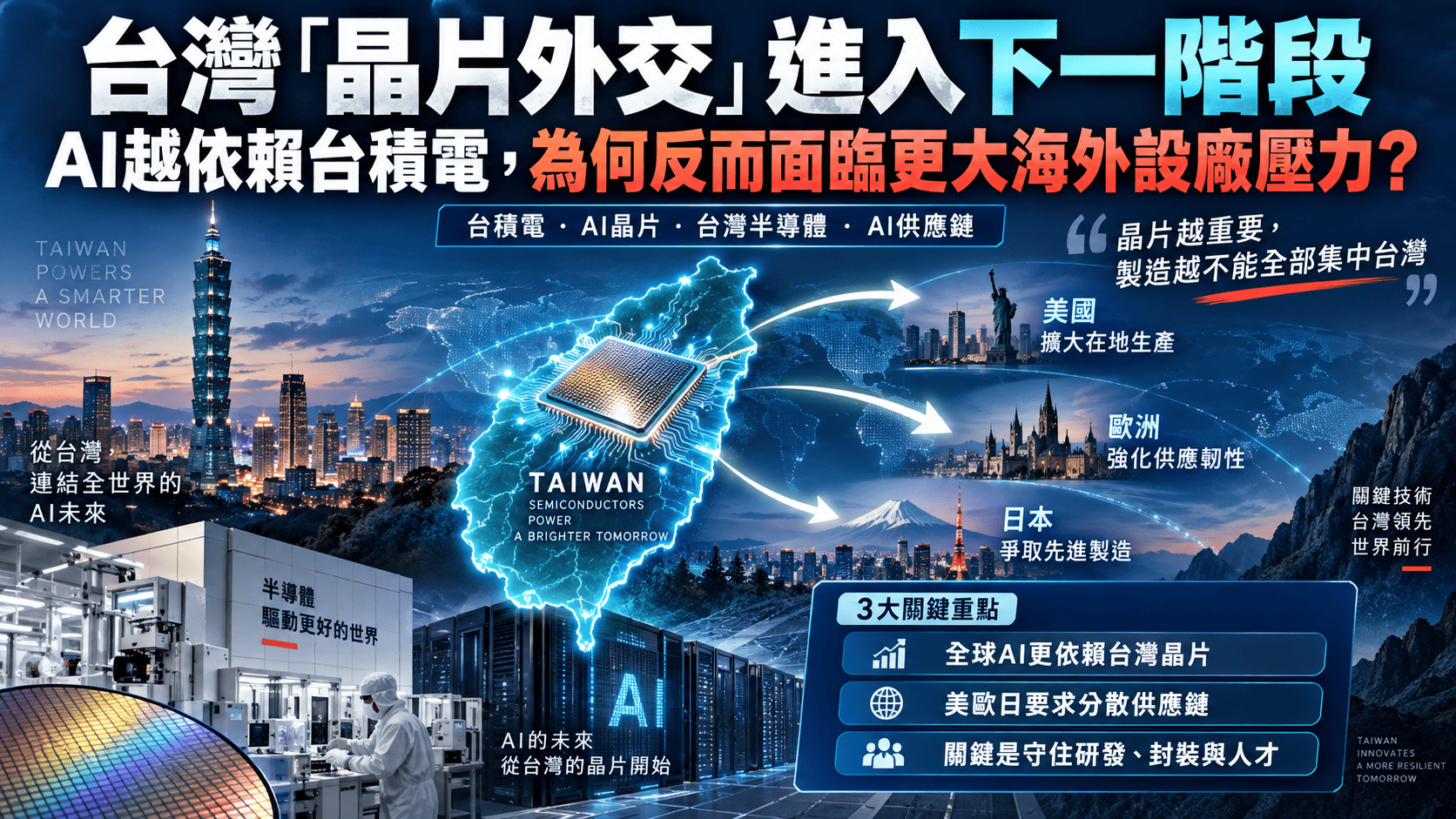 台灣「晶片外交」進入下一階段：AI越依賴台積電，台灣為什麼反而面臨更大海外設廠壓力？