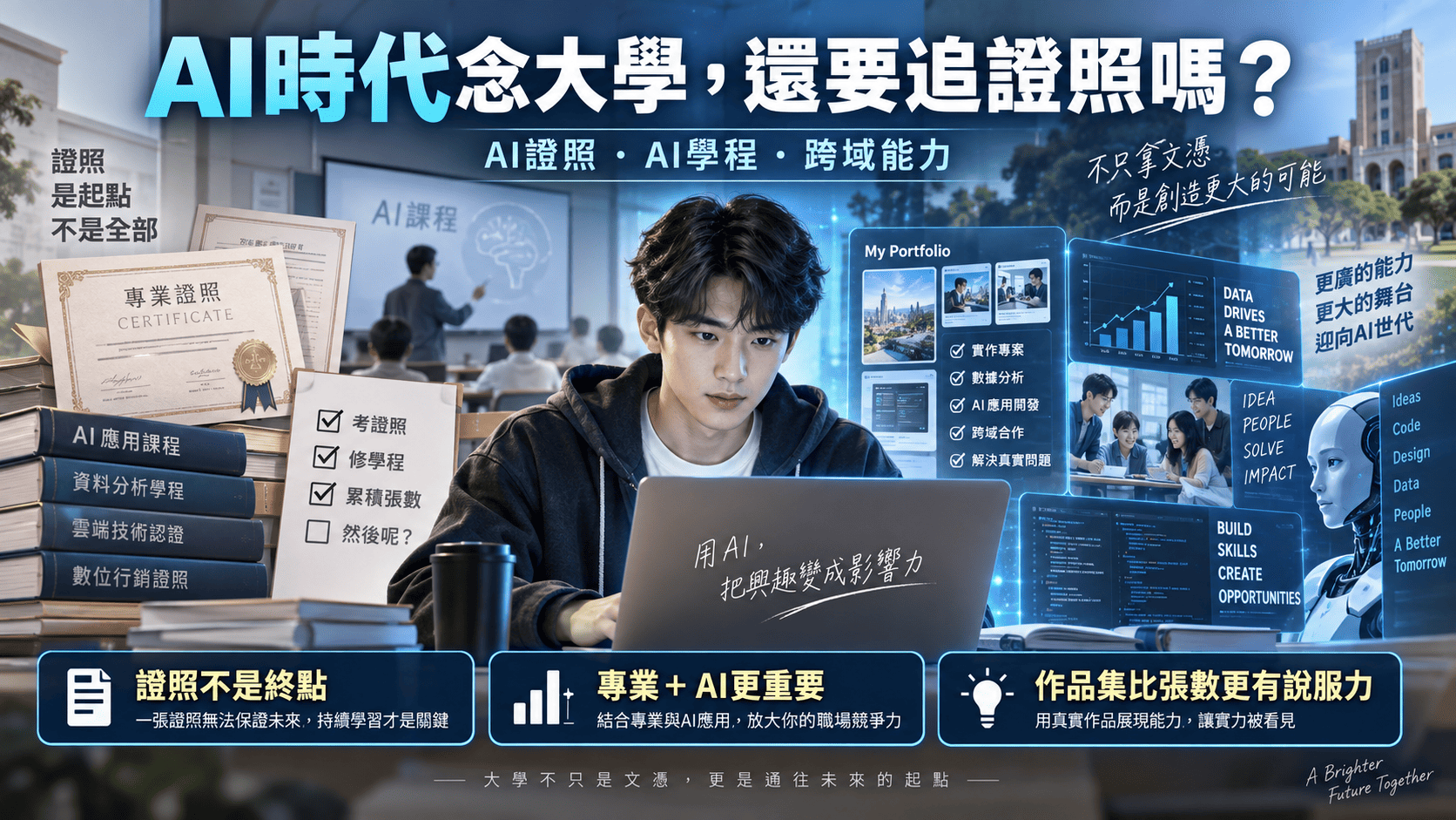 AI時代念大學還要追「證照」嗎？從AI學程到跨域能力，看大學生真正需要培養的競爭力