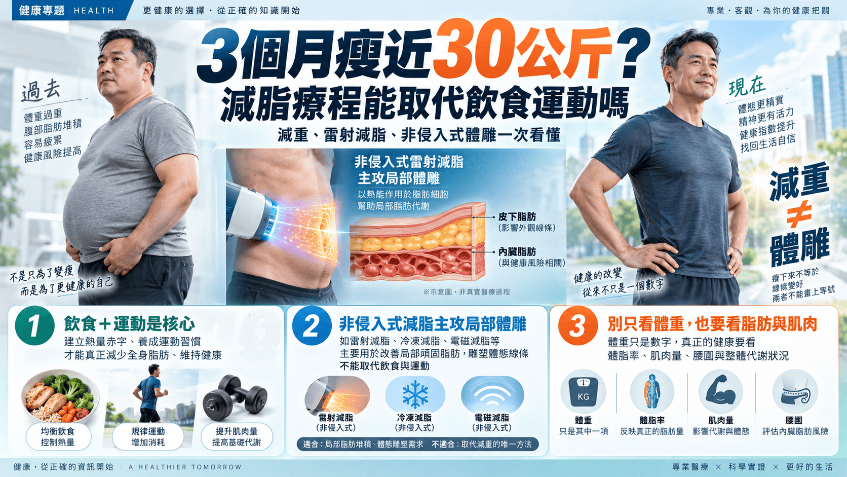 3個月減近30公斤引發話題:減脂療程能取代飲食運動嗎?別把「瘦得快」當成唯一標準
