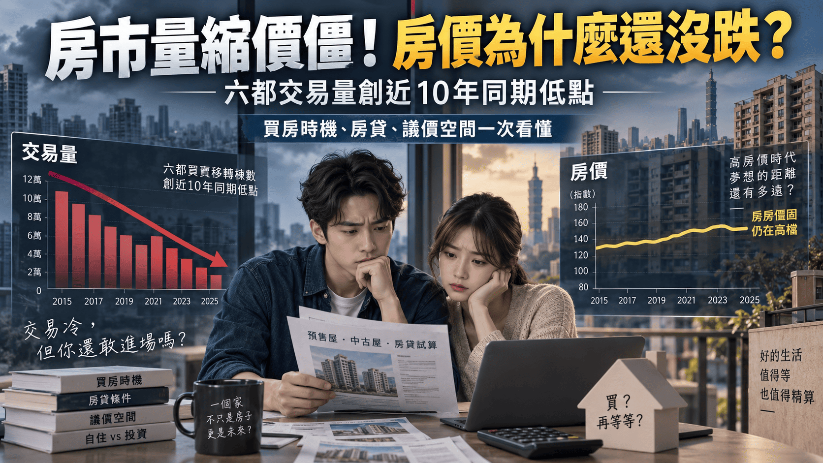 房市交易量創近10年同期低點，房價為什麼還沒有明顯下跌？「量縮價僵」才是購屋族最該看懂的訊號