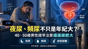 夜尿頻尿是攝護腺肥大嗎？40、50歲男性該注意的症狀、檢查與治療