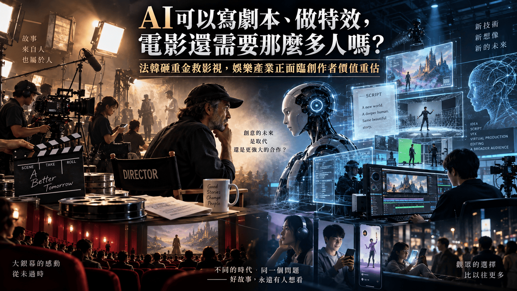 AI可以寫劇本、做特效，電影還需要那麼多人嗎？法韓砸重金救影視，娛樂產業正面臨「創作者價值重估」