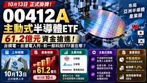 00412A今日掛牌！61.2億募集、成分股、配息與主動式ETF比較