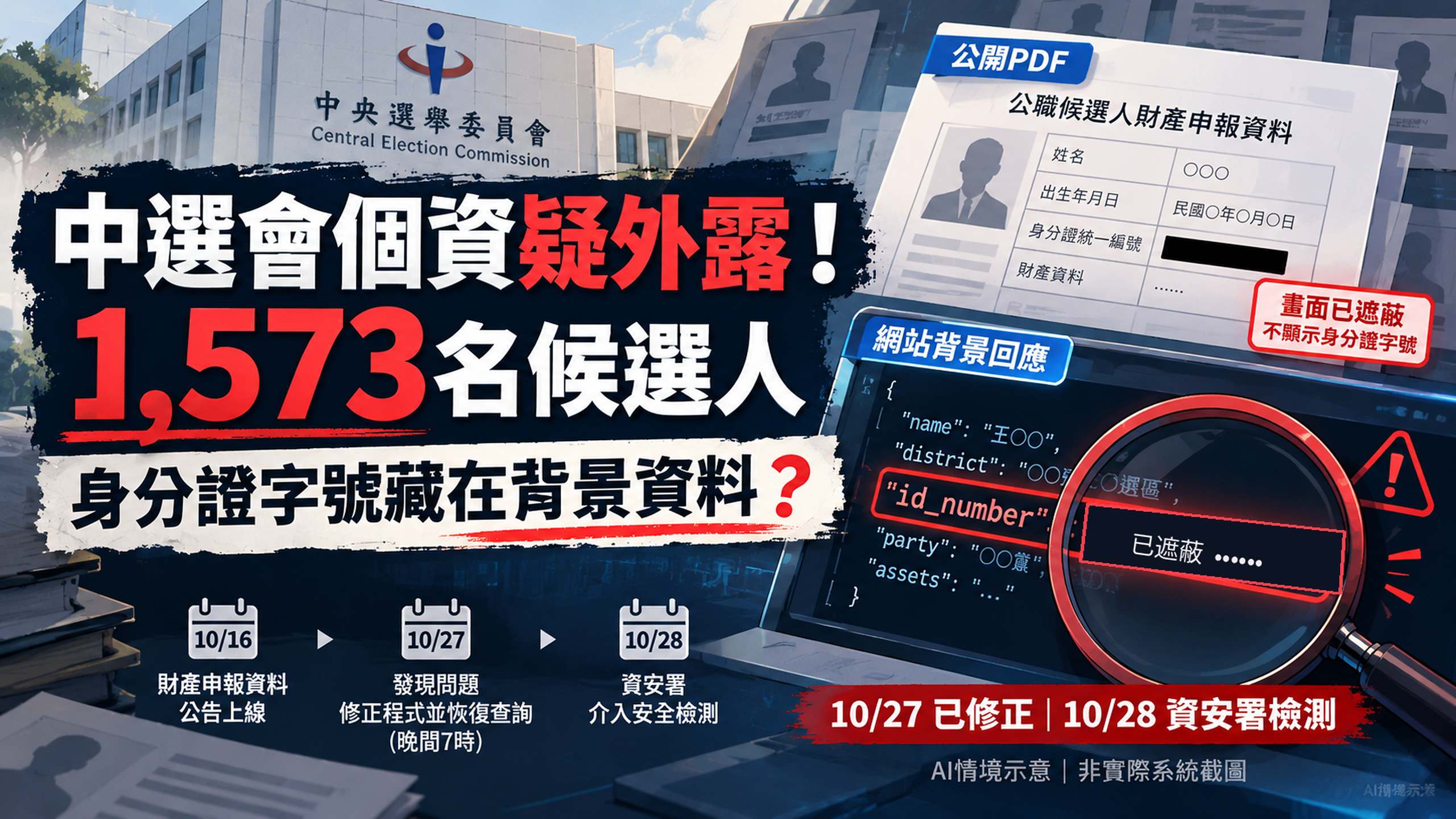 中選會1,573名候選人個資疑外洩!身分證字號藏在網站背景資料?資安署介入查核、委外廠商責任與網站資安漏洞一次看