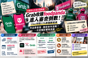 Grab收購foodpanda審查倒數！Uber持股13%，外送費與資安疑慮一次看