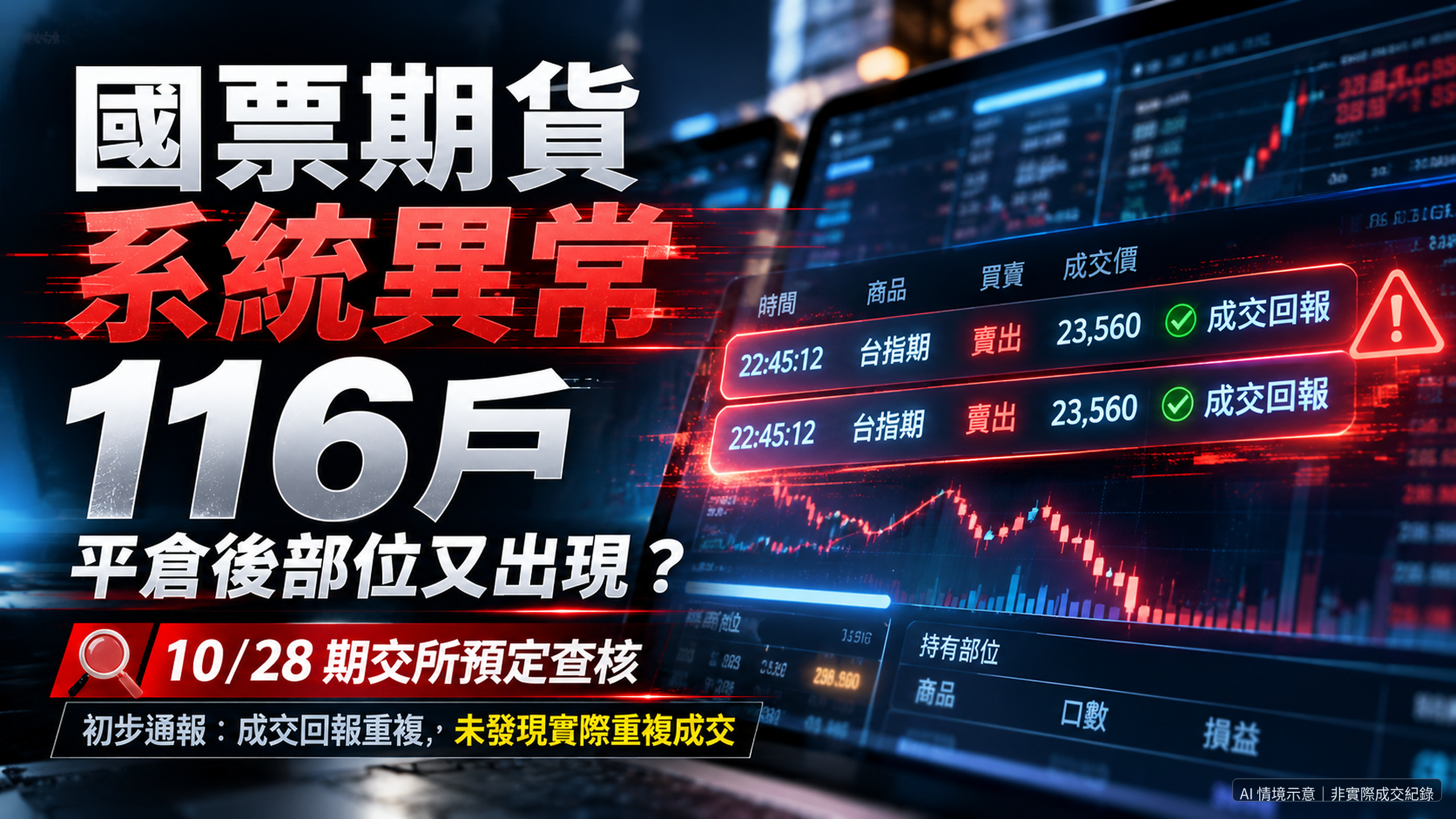 國票期貨系統異常影響116戶！平倉後部位又出現、期交所10/28查核，交易紀錄怎麼查？損失申訴、重複成交與240萬罰鍰一次看