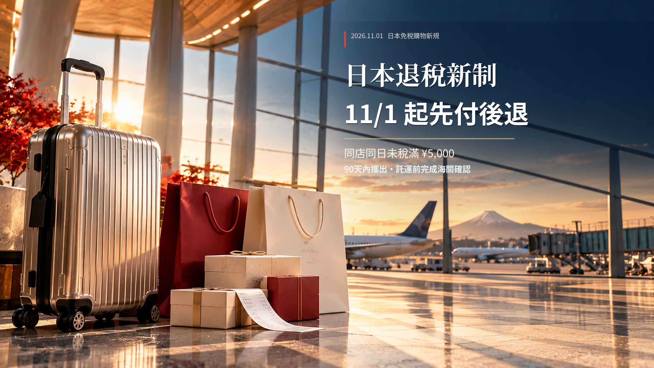 日本退稅新制11/1上路！購物先付10%消費稅、機場再退款？5,000日圓門檻、90天期限、Visit Japan Web及7大機場流程一次看