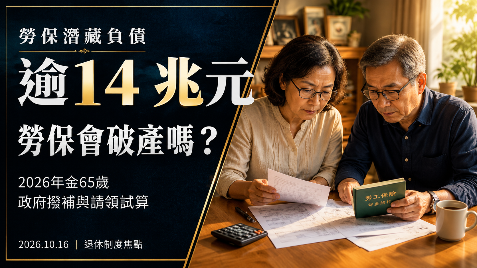 勞保負債逾14兆會破產嗎？2026退休金請領年齡與試算
