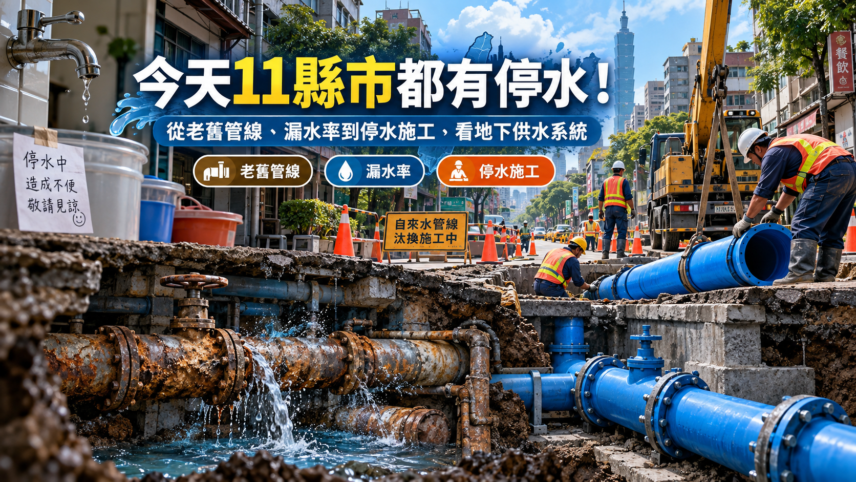 今日停水為何這麼多？自來水管線汰換、漏水率與停水原因