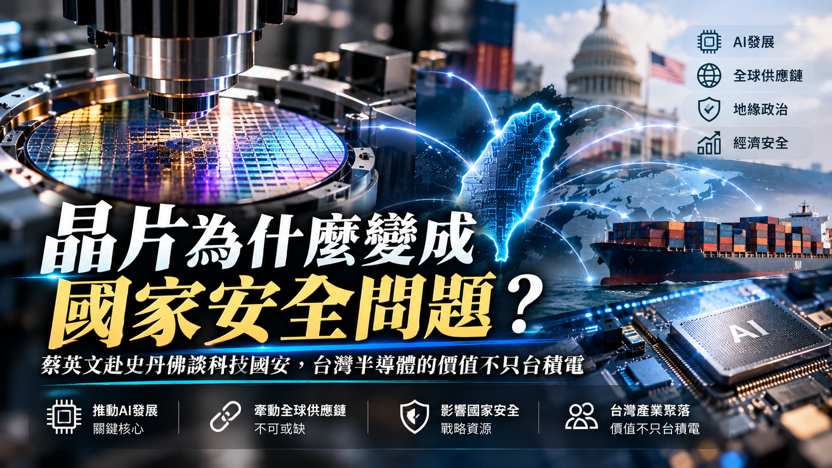 晶片為什麼變成國家安全問題？蔡英文赴史丹佛談科技國安，台灣半導體真正的價值不只台積電