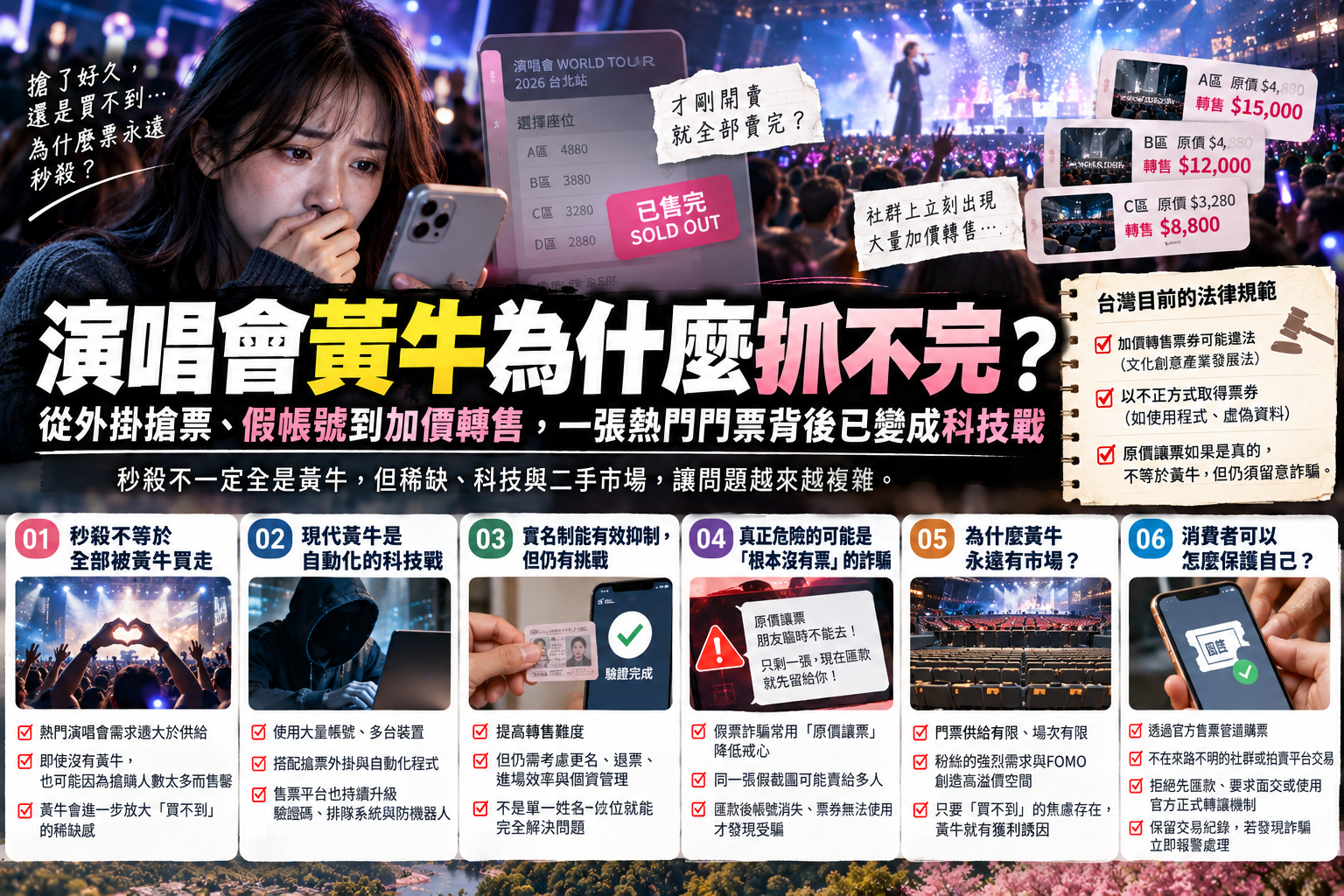 演唱會黃牛為什麼抓不完？從外掛搶票、假帳號到加價轉售，一張熱門門票背後已變成科技戰