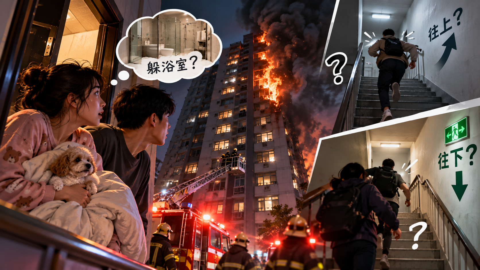 社區大樓半夜起火，住戶該往上跑還是往下逃？從新北火警看集合住宅的逃生盲點